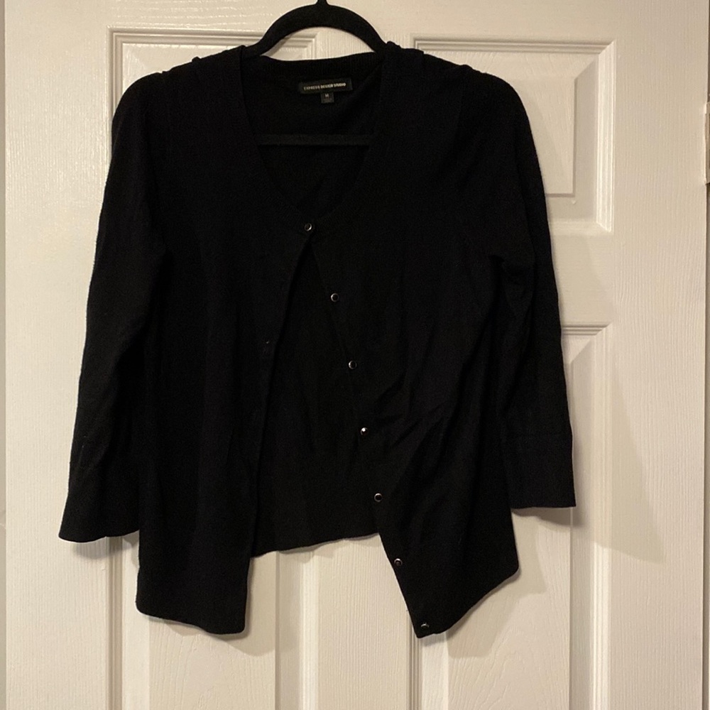 Express size medium black cardigan.